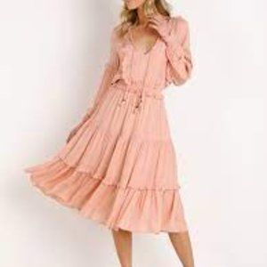 Spell Clementine Soiree Midi Dress in Musk - S